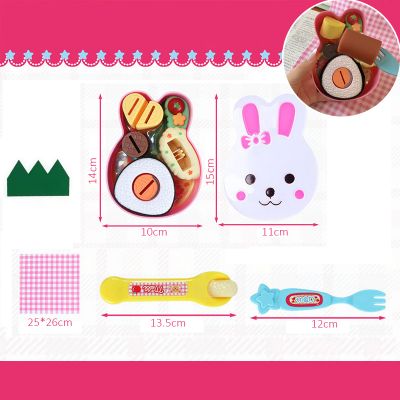 Bộ Đồ Chơi Hộp Cơm Thỏ Đồ Ăn Nhập Vai Mô Hình Kem Mì Pudding, Kem Toben Nhựa ABS Cao Cấp, Đồ Chơi Đút Ăn