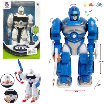 Đồ chơi robot chiến đấu chiếu hình ảnh có đèn nhạc cao cấp di chuyển bắn tên lửa 5A-413