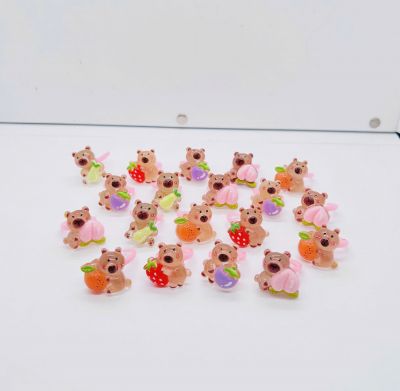 Set 2 Nhẫn Nhựa Điều Chỉnh Kích Thước Đáng Yêu Cho Bé Gái Hình Capybara