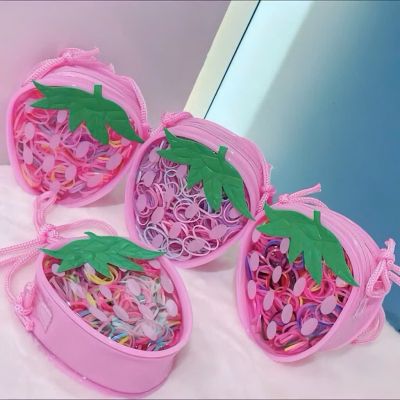 Túi Xách Đựng Thun Buộc Tóc Cho Bé Gái Hình Trái Dâu Siêu Đáng Yêu