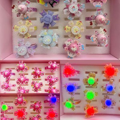 Vòng Đeo Tay Quay Tròn Phát Sáng Hình Sanrio Kuromi Gấu Dâu Capybara Dễ Thương Dành Cho Bé Trai Bé Gái