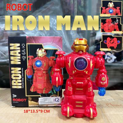 Đồ chơi Robot Ironman 1102C-1 Di chuyển né vật cản có đèn có nhạc Siêu nhân robot Đồ chơi cho bé