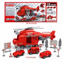 Hộp mô hình máy bay chữa cháy lớn chở xe nhỏ 16 chi tiết lớn Hộp quà tặng cho bé