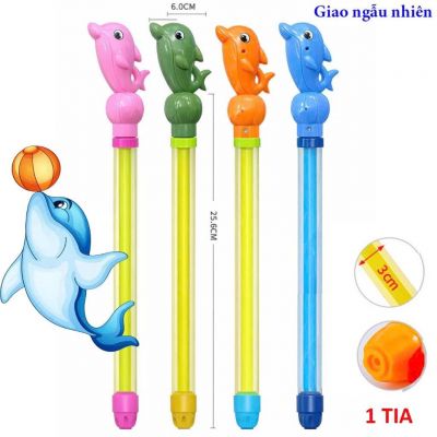 Đồ chơi súng nước ống thụt nước hình thú cá heo ngộ nghĩnh cho bé đi biển chơi hồ bơi