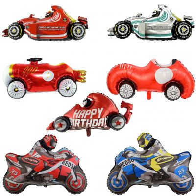 Size đại Bóng kiếng trang trí sinh nhật thôi nôi chủ đề hoạt hình xe hơi, xe đua, xe máy, ô tô