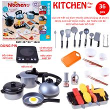Bộ Đồ Chơi Hộp Bếp Nấu Ăn 36 Chi Tiết Lớn Có Đèn Có Nhạc Mô Phỏng Đồ Dùng Nhà Bếp Hộp bếp 5705-3