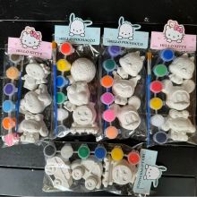 Bộ tô tượng thạch cao cho bé TẶNG KÈM màu và cọ Set 3 tượng tô màu mini có màu tô tượng