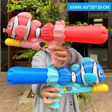 Đồ Chơi Súng Nước, Súng Bắn Nước Trẻ Em Loại Lớn Size Đại Hình Cá Nemo 2 Màu Xanh Đỏ