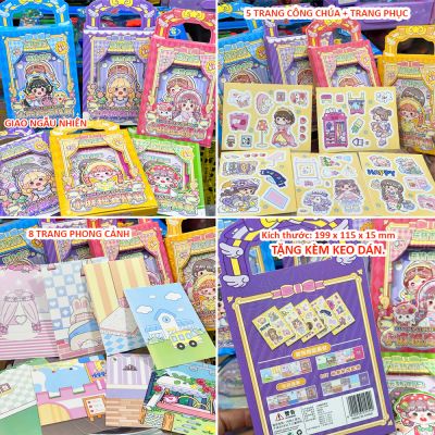 Đồ chơi sticker Công chúa Kèm tranh phong cảnh Sticker tĩnh cho bé TẶNG KÈM KEO DÁN