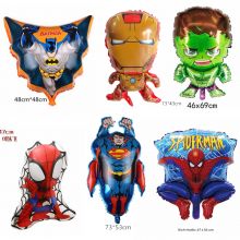 Bong Bóng Hình Chủ Đề Siêu Nhân Cho Bé, Bong Bóng Người Nhện, Captain, Người Sắt, Bóng Khiên Tròn Siêu Nhân