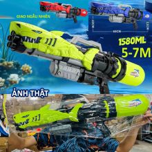 Đồ Chơi Bắn Nước Áp Lực Nén Lớn Hình Cá Mập Dung Tích 2L Súng Nước Đồ Chơi Mùa Hè Cho Bé