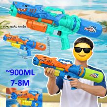Đồ Chơi Bắn Nước Áp Lực Nén Lớn Hình Cá Mập Dung Tích 900ML Súng Nước Đồ Chơi Mùa Hè Cho Bé