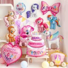 [ĐỦ MẪU] Bóng bay Hình Ngựa Pony Đáng Yêu Bóng Kiếng My Little Pony Trang Trí Sinh Nhật Cho Bé
