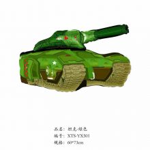 Bong bóng hình xe tăng màu xanh đen quân sự Bóng trang trí chủ đề xe chiến đấu