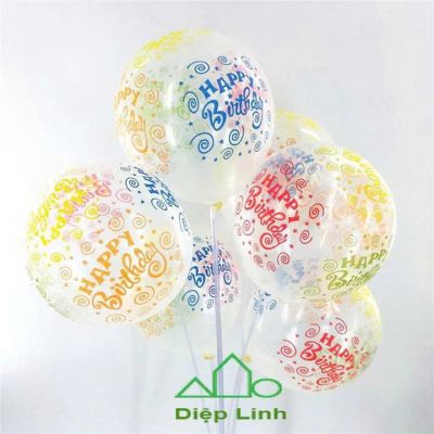 10 Bong Bóng Thái Lan Trong Suốt In Happy Birthday