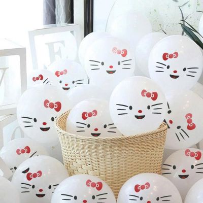 10 bóng in hình Hello Kitty trắng