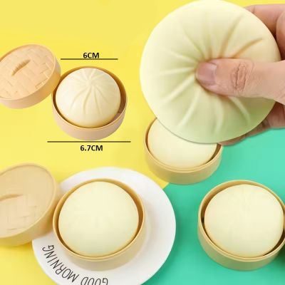 Đồ Chơi Bánh Bao Kèm Xửng Hấp Cute Bóp Mềm Mịn Giảm Stress
