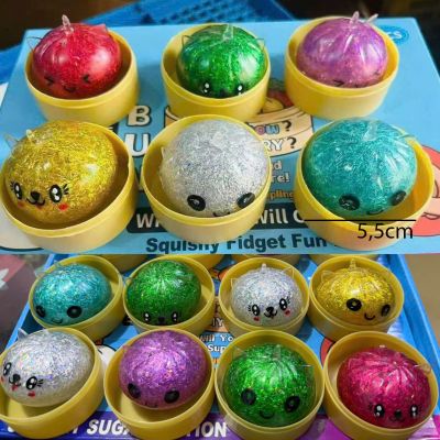 Đồ Chơi Mochi Bánh Bao Kim Sa Mèo Size Trung Kèm Xửng Hấp Cute Bóp Mềm Mịn Giảm Stress