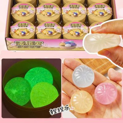 Đồ Chơi Set 3 Mochi Mini Phát Sáng Bánh Bao Kèm Xửng Hấp Cute Bóp Mềm Mịn Giảm Stress