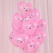 10 Bong Bóng In Hình Trái Tim Kitty Hồng
