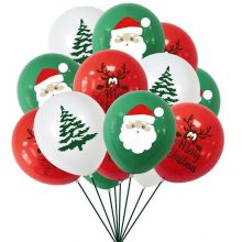 10 bóng đỏ xanh trắng noel trang trí các buổi tiệc giáng sinh