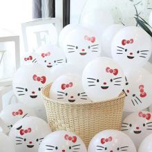10 bóng in hình Hello Kitty trắng
