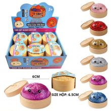 Đồ Chơi Mochi Bánh Bao Kim Sa Sze Trung Kèm Xửng Hấp Cute Bóp Mềm Mịn Giảm Stress