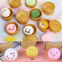 Đồ Chơi Mochi Hình thú Bánh Bao Kèm Xửng Hấp Cute Bóp Mềm Mịn Giảm Stress