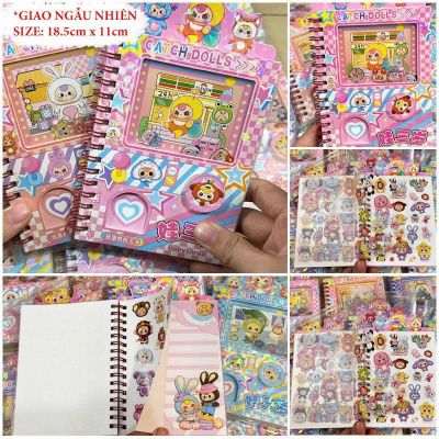 Sổ hình dán Baby Three Sanrio Kuromi Capybara kết hợp máy gắp thú Mẫu Mới cho bé Sổ ghi chú kèm sticker mới lạ