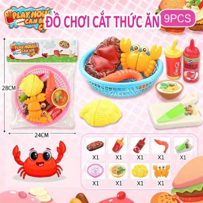 Túi đồ chơi cắt cua tôm cá Kèm rổ lớn thú vị cho bé thỏa sức vui chơi 545-5