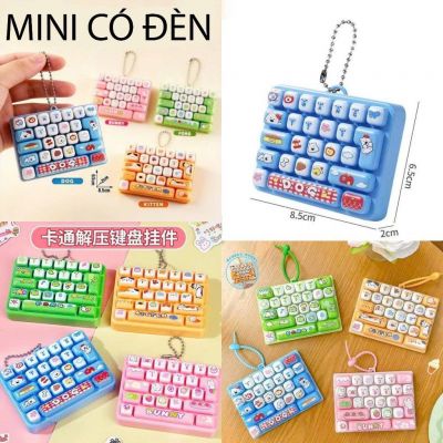 Đồ Chơi Bàn Phím Mini Có Đèn Phong Cách Hoạt Hình - Đồ Chơi Móc Khóa Clicker Giảm Stress Decor