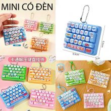 Đồ Chơi Bàn Phím Mini Có Đèn Phong Cách Hoạt Hình - Đồ Chơi Móc Khóa Clicker Giảm Stress Decor