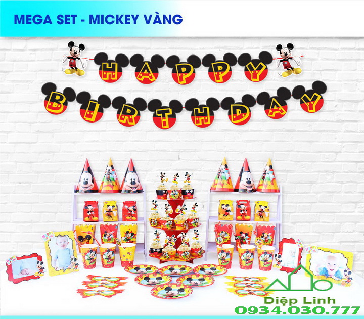 Set trang tri sinh nhat chu de mickey 